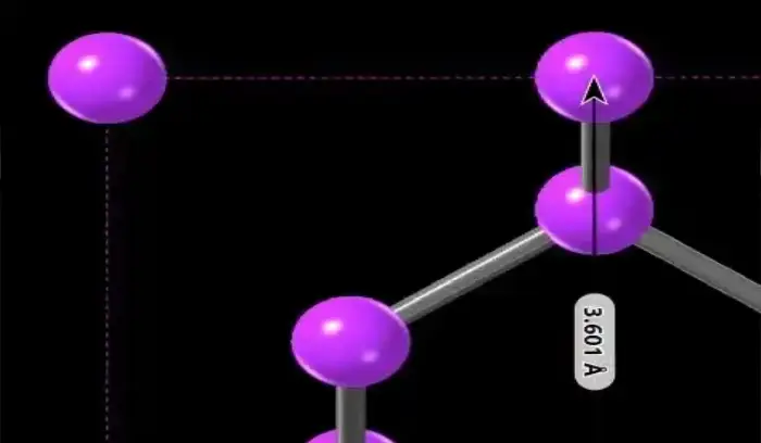 A purple molecule is shown with a black background.