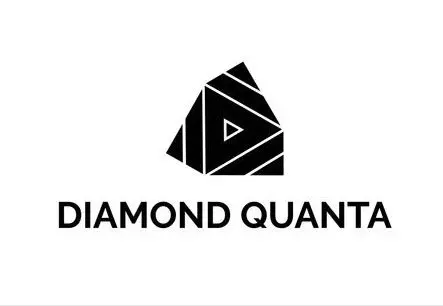 A black and white logo of diamond quanta